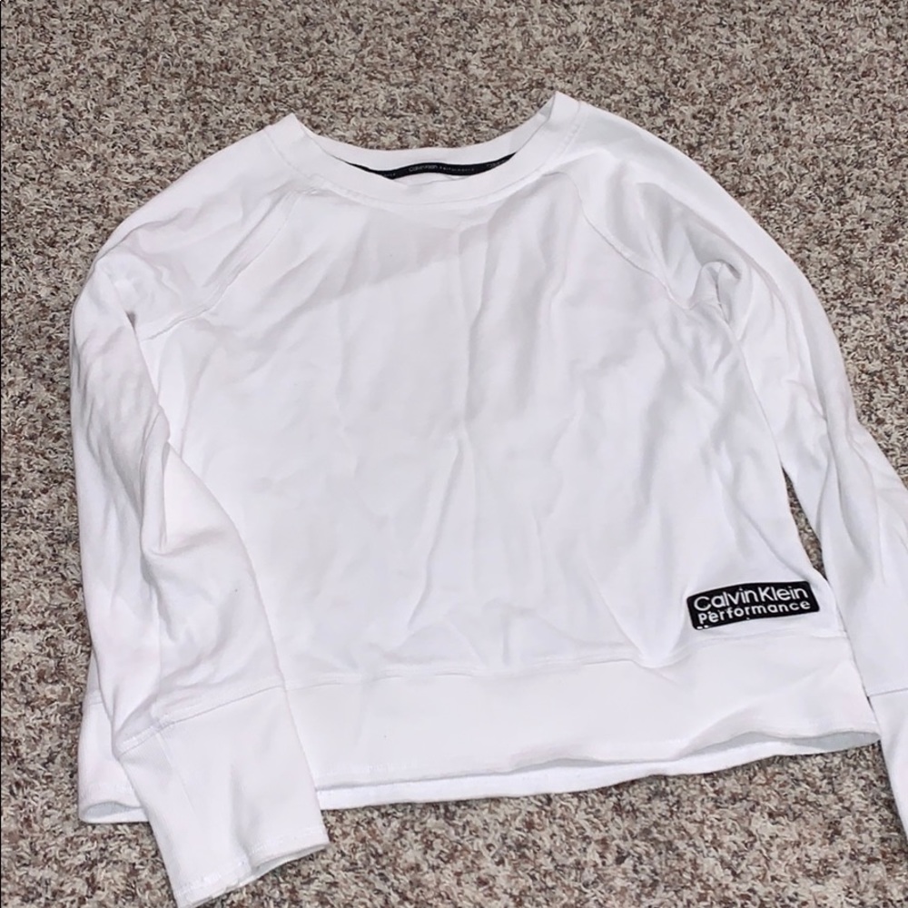 Calvin Klein white crew neck sweatshirt